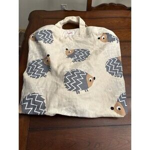 3 Sprouts Convertible Toy Storage Bag and Portable Play Mat, Hedgehog‎ Print